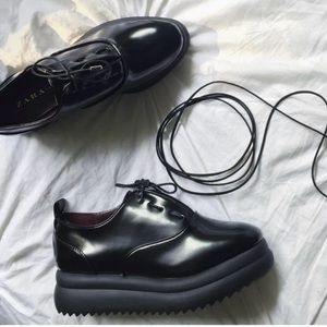 Zara Platform Brougues (us7.5/ Euro 38)